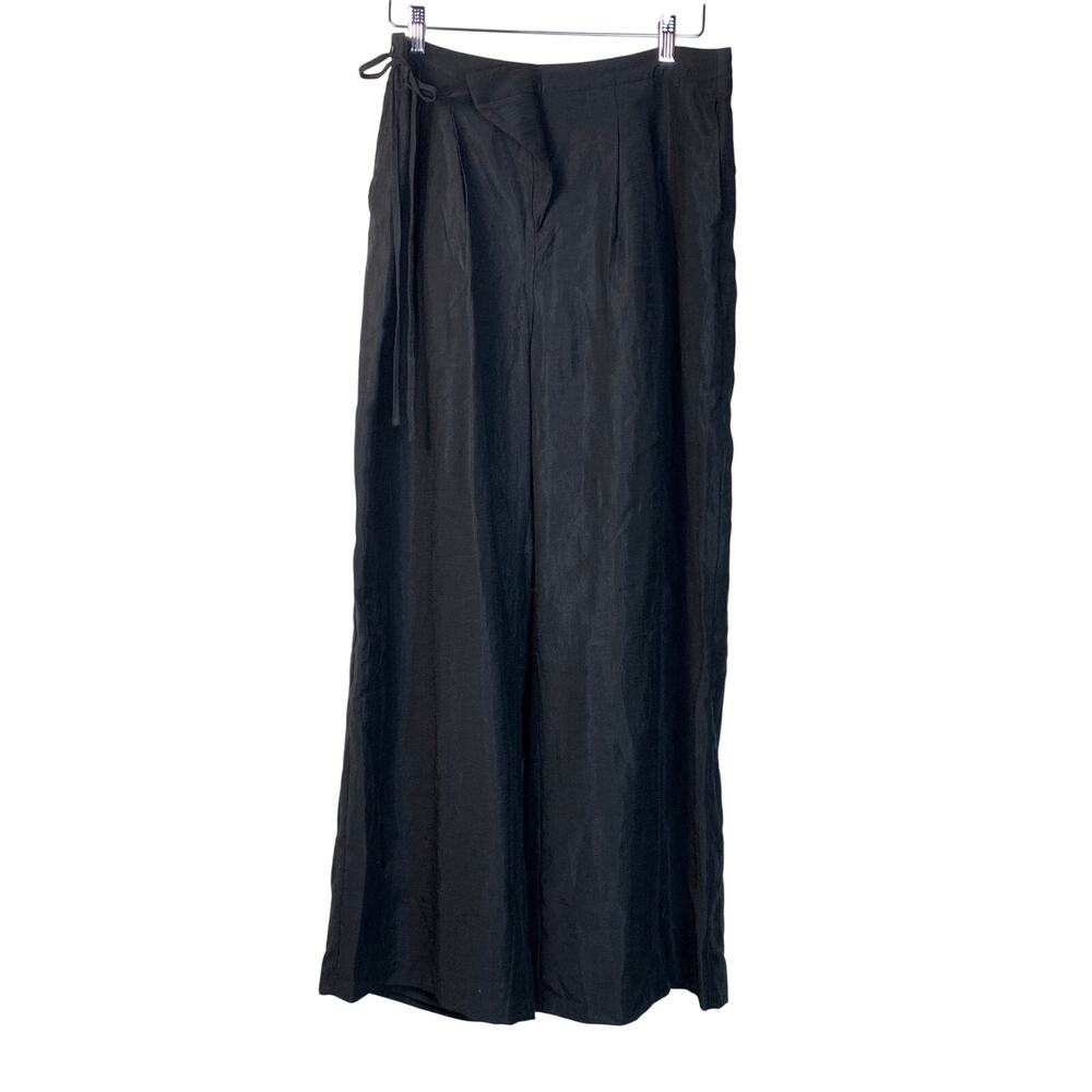 Cider Black Linen Blend Wide Leg Pants XL High Rise Flowy - Picture 1 of 8